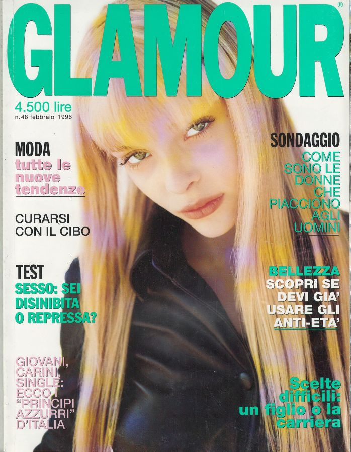 GLAMOUR ITALY magazine side cover  February 1996