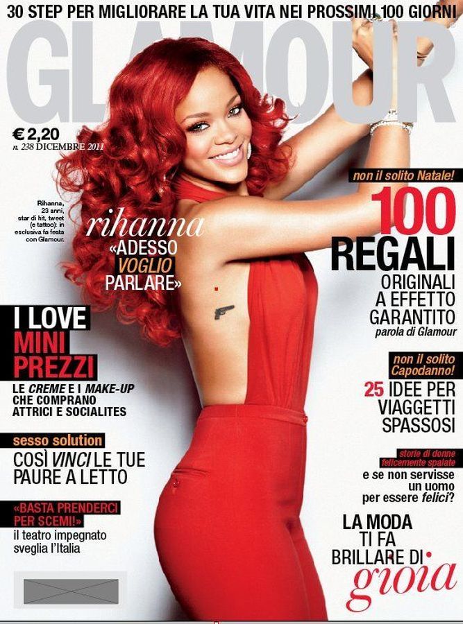 GLAMOUR ITALY magazine side cover  December 2011