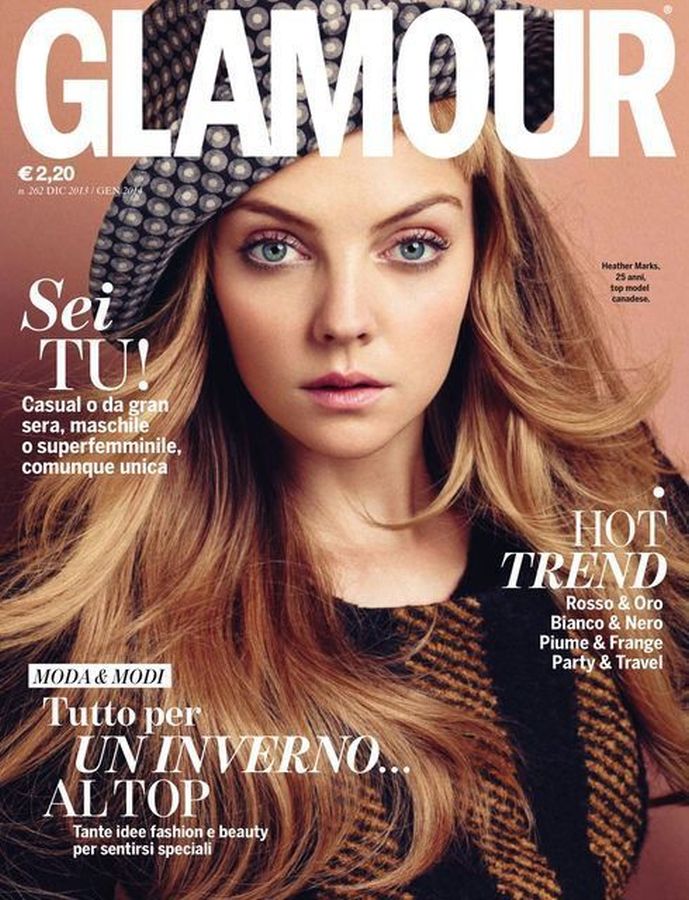 GLAMOUR ITALY magazine side cover  December 2013/ January 2014 