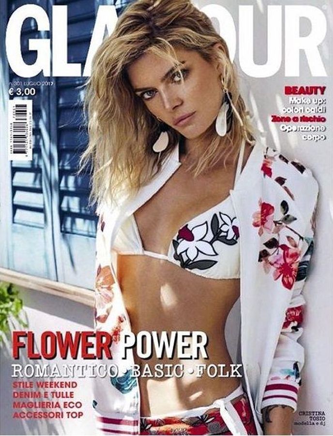 GLAMOUR ITALY magazine side cover  July 2017