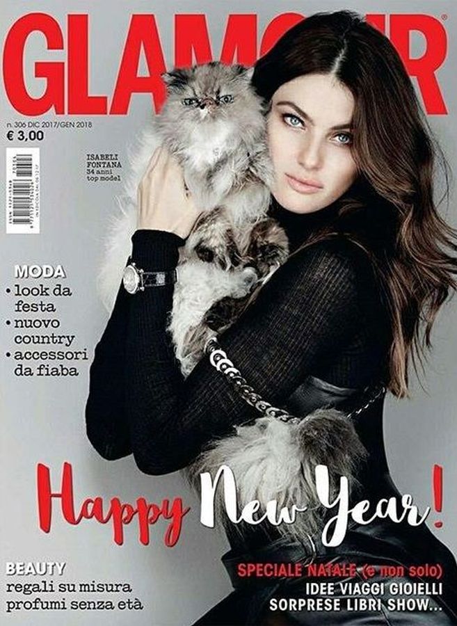 GLAMOUR ITALY magazine side cover  December 2017/ January 2018 