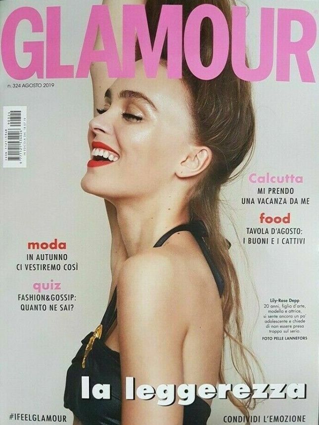 GLAMOUR ITALY magazine side cover Issue 324  August 2019