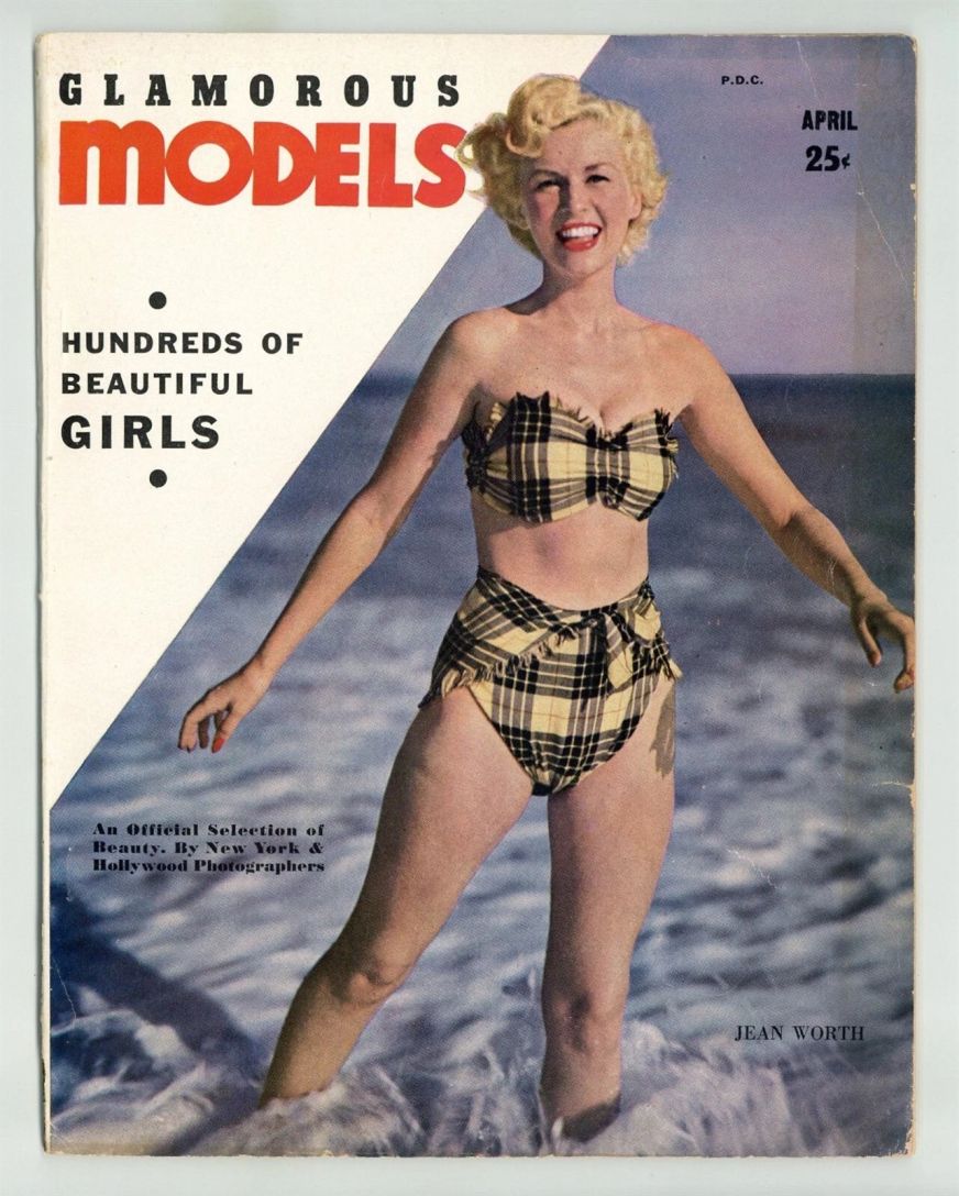GLAMOROUS MODELS magazine side cover  April 1949