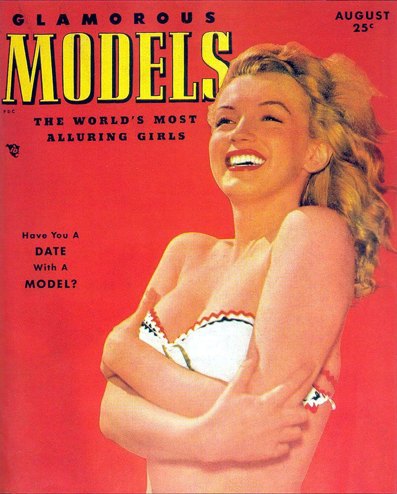 GLAMOROUS MODELS magazine side cover August 1949