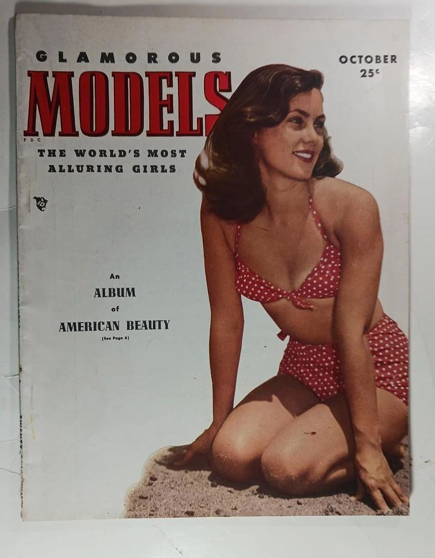 GLAMOROUS MODELS magazine side cover  October 1949
