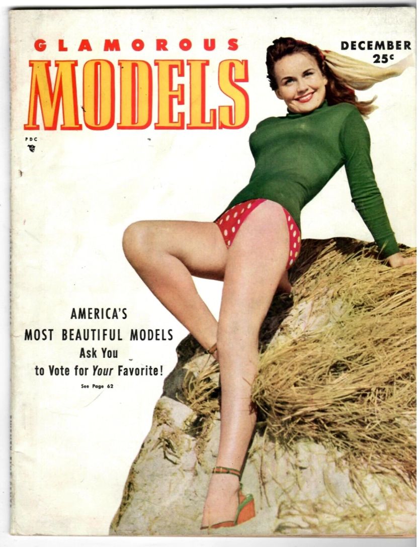 GLAMOROUS MODELS magazine side cover  December 1949