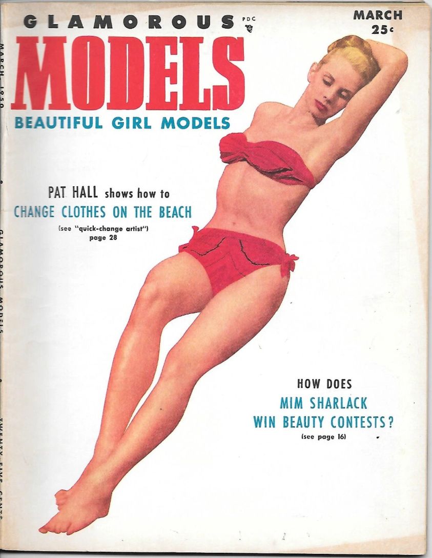 GLAMOROUS MODELS magazine side cover  March 1950