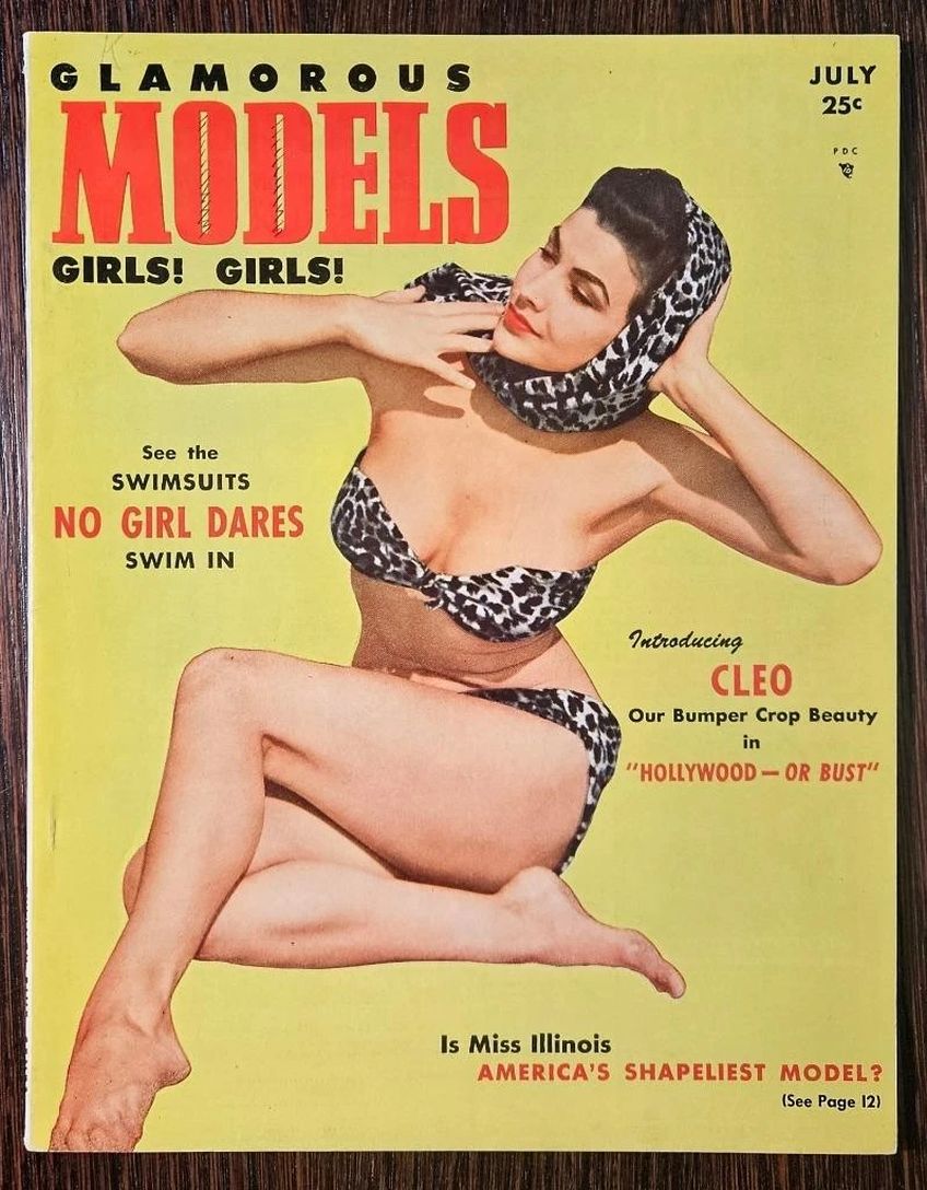 GLAMOROUS MODELS magazine side cover  July 1950