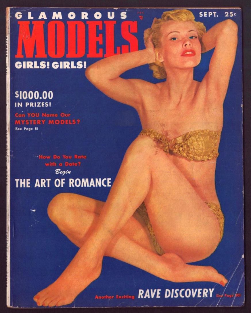 GLAMOROUS MODELS magazine side cover  September 1950