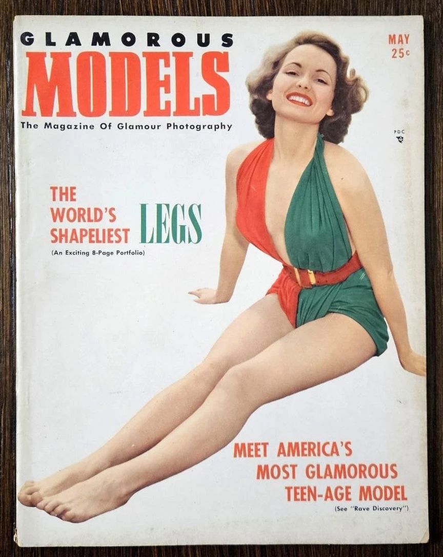 GLAMOROUS MODELS magazine side cover  May 1952