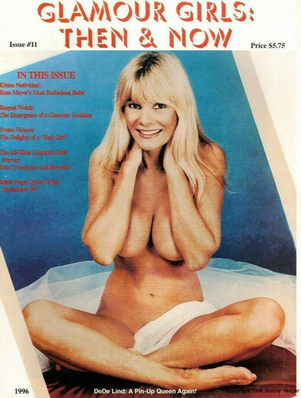 GLAMOUR GIRLS THEN AND NOW magazine side cover Issue 11 April/May 1996
