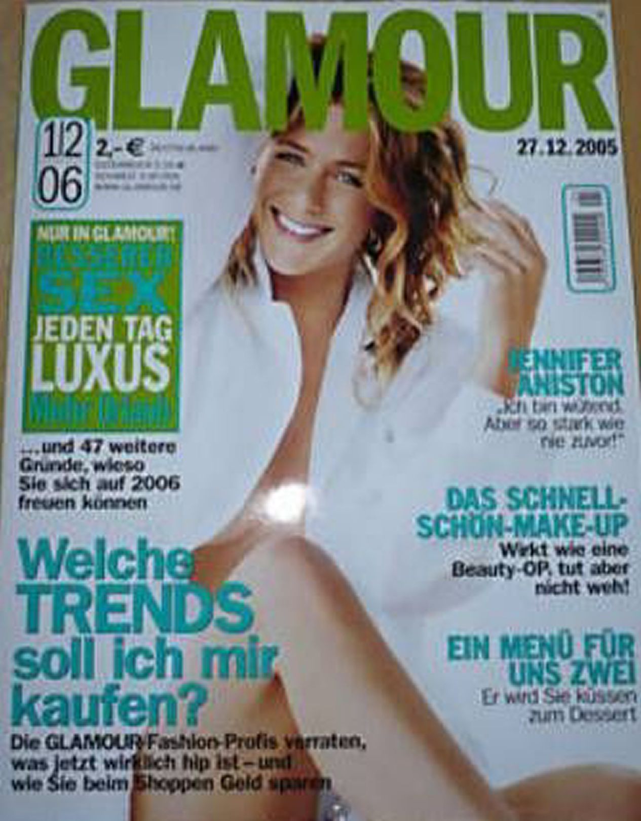 GLAMOUR GERMANY magazine side cover 27 December 2005