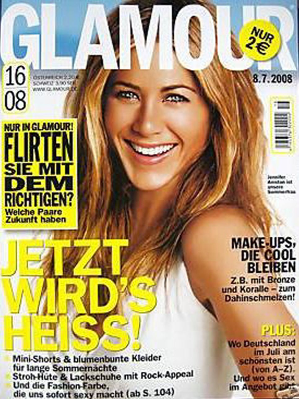 GLAMOUR GERMANY magazine side cover 8 July 2008