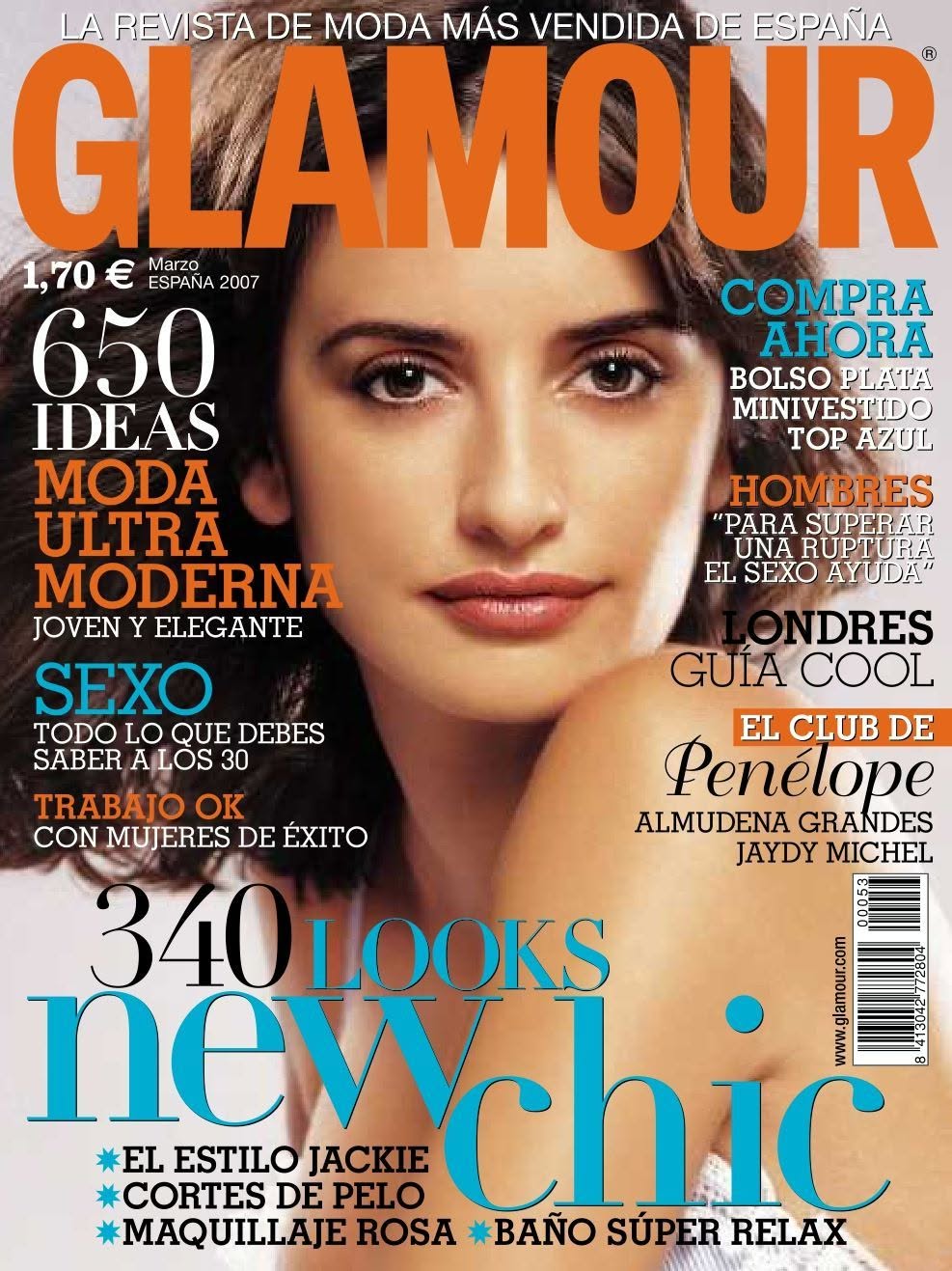 GLAMOUR SPAIN magazine side cover  March 2007