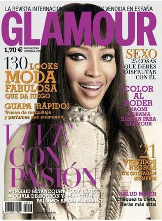 GLAMOUR SPAIN magazine side cover Issue 73  November 2008