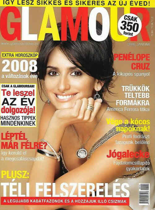 GLAMOUR HUNGARY magazine side cover  January 2008