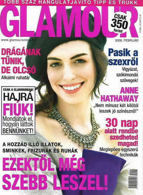 GLAMOUR HUNGARY magazine side cover  February 2008