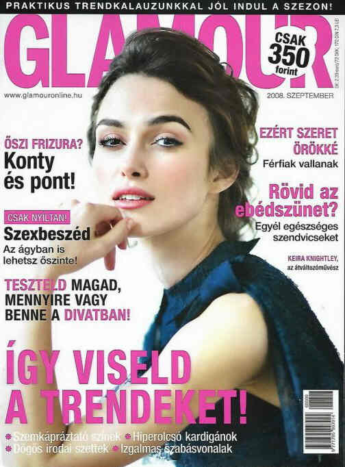 GLAMOUR HUNGARY magazine side cover  September 2008