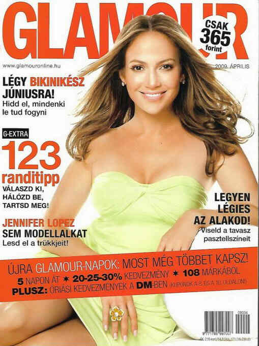 GLAMOUR HUNGARY magazine side cover  April 2009
