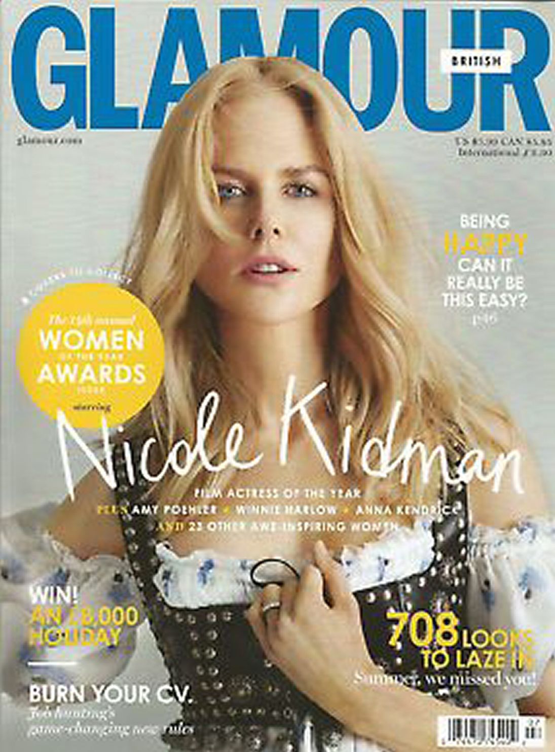 GLAMOUR UK magazine side cover Issue 196  July 2017
