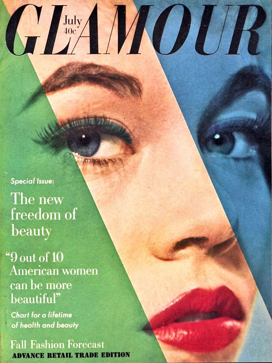 GLAMOUR USA magazine side cover  July 1959