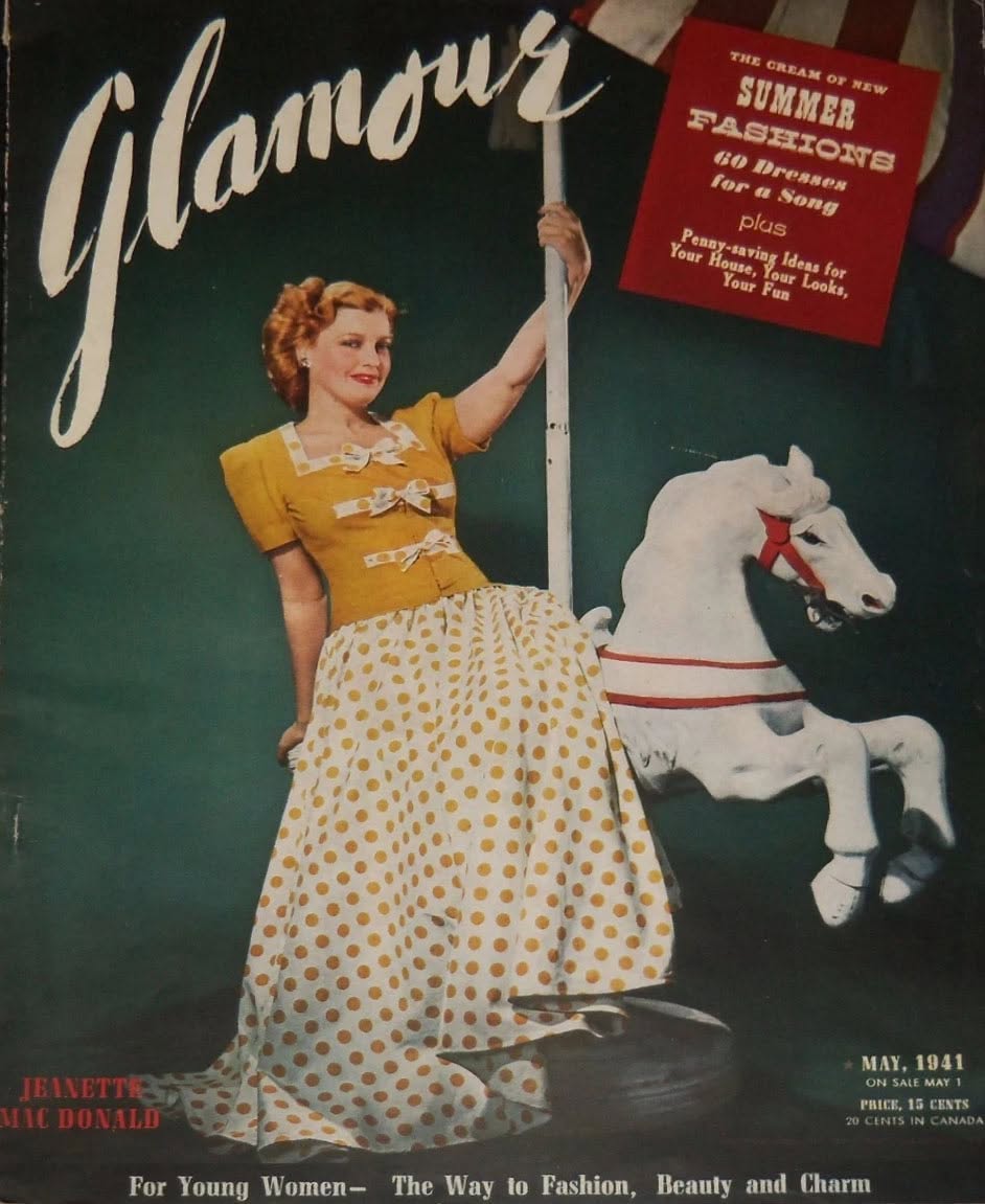 GLAMOUR USA magazine side cover  May 1941