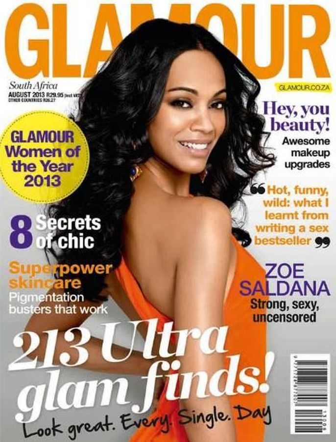 GLAMOUR SOUTH AFRICA magazine side cover  August 2013