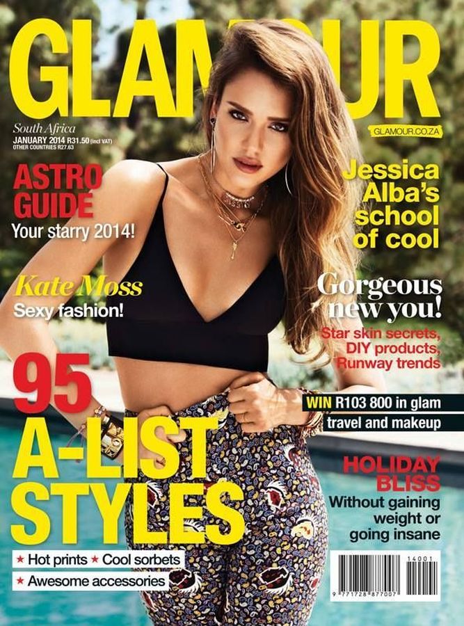 GLAMOUR SOUTH AFRICA magazine side cover  January 2014