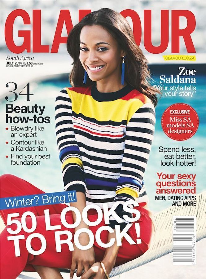 GLAMOUR SOUTH AFRICA magazine side cover  July 2014