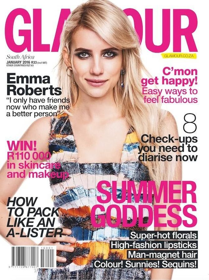 GLAMOUR SOUTH AFRICA magazine side cover  January 2016