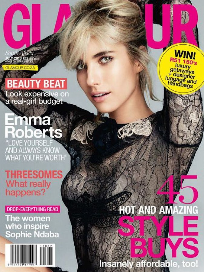 GLAMOUR SOUTH AFRICA magazine side cover  July 2016