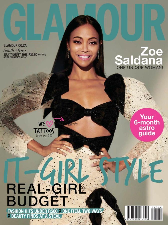GLAMOUR SOUTH AFRICA magazine side cover  July/August 2018