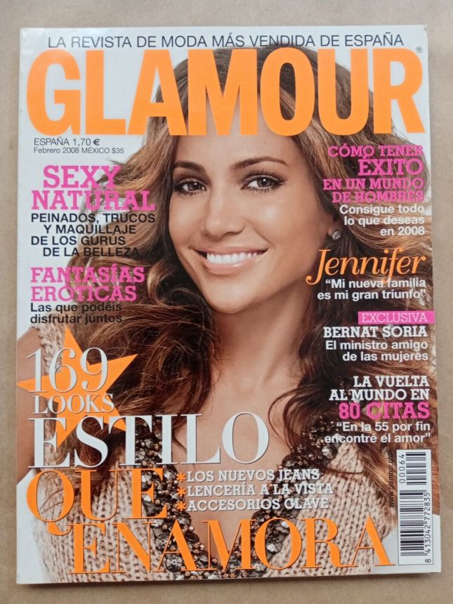GLAMOUR SPAIN magazine side cover  February 2008