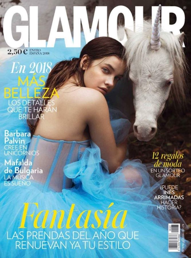 GLAMOUR SPAIN magazine side cover  January 2018