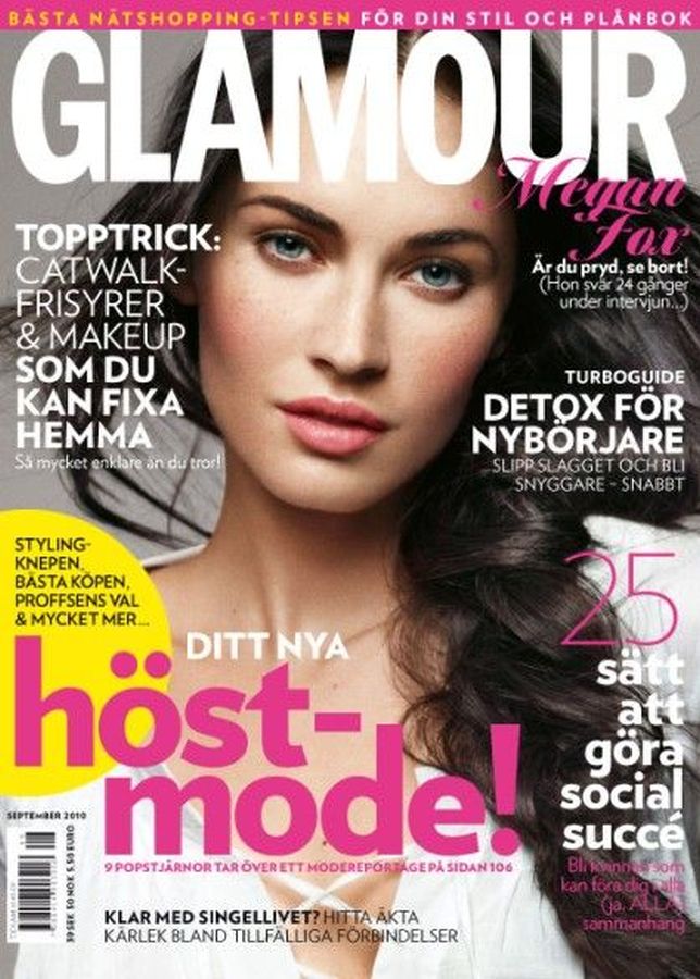GLAMOUR SWEDEN magazine side cover  September 2010