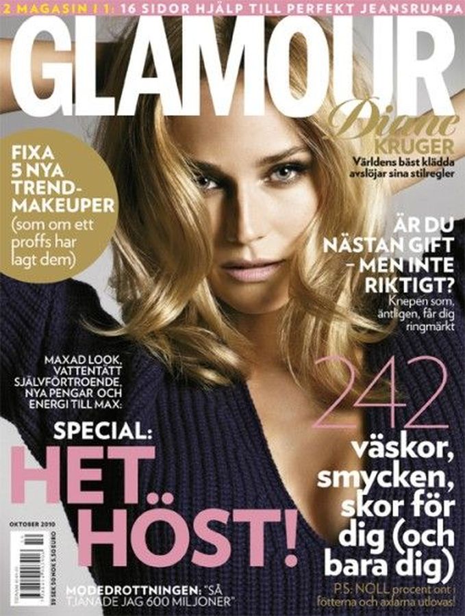 GLAMOUR SWEDEN magazine side cover  October 2010