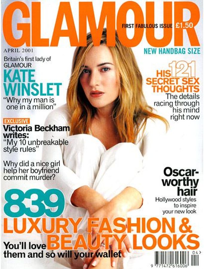 GLAMOUR UK magazine side cover  April 2001