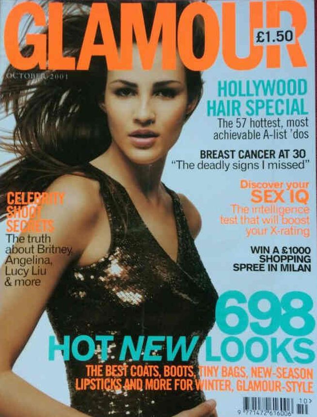 GLAMOUR UK magazine side cover  October 2001