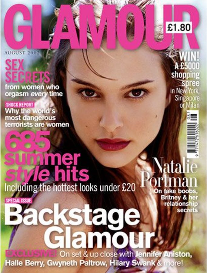 GLAMOUR UK magazine side cover  August 2002