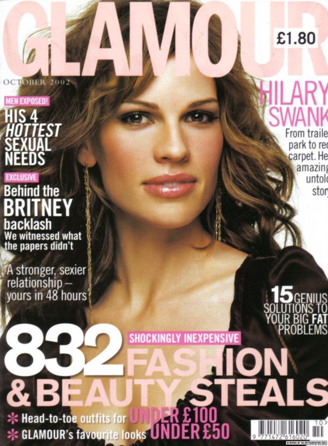 GLAMOUR UK magazine side cover  October 2002