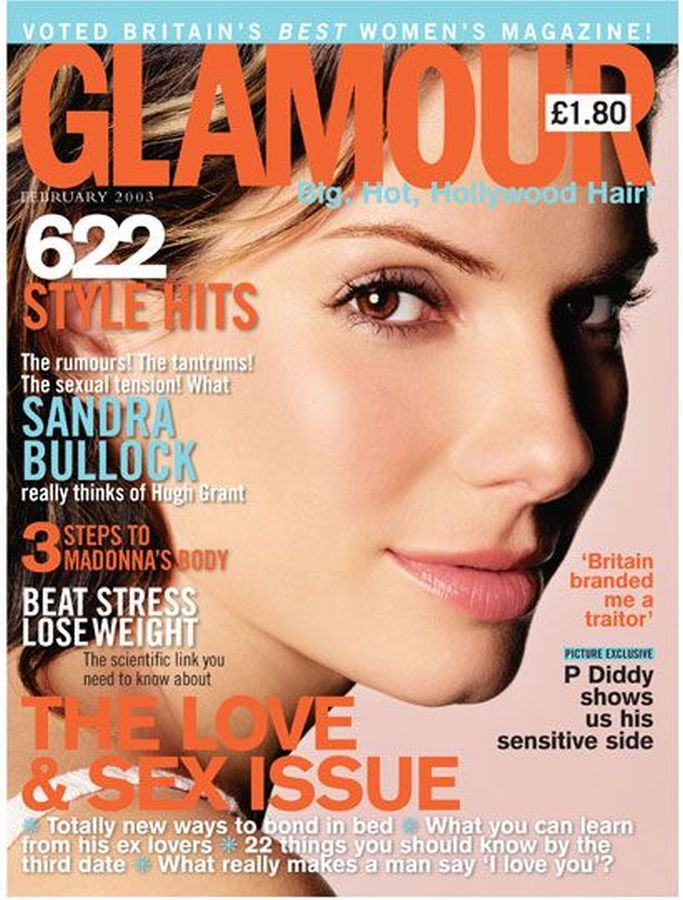 GLAMOUR UK magazine side cover  February 2003