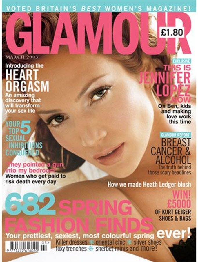 GLAMOUR UK magazine side cover  March 2003