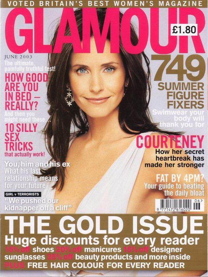 GLAMOUR UK magazine side cover  June 2003