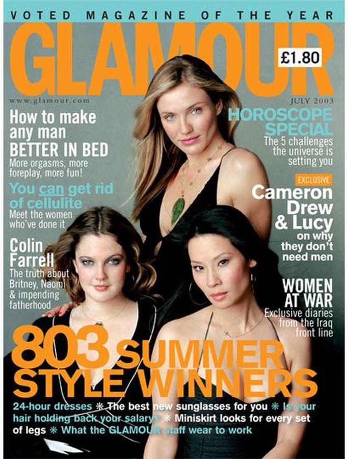 GLAMOUR UK magazine side cover  July 2003