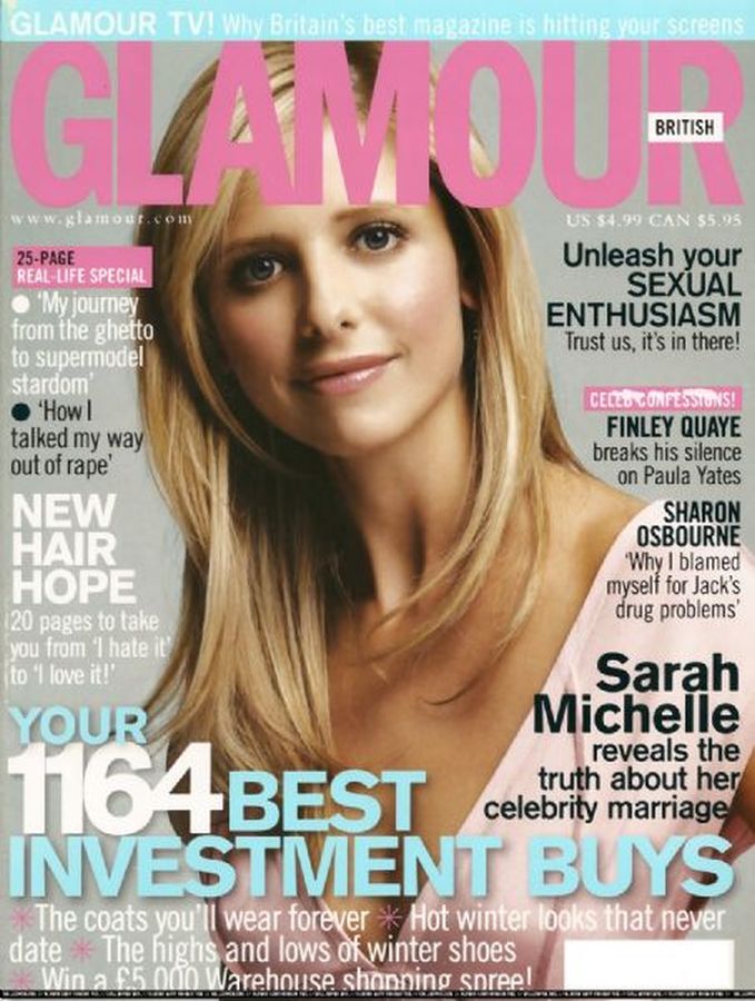 GLAMOUR UK magazine side cover  October 2003