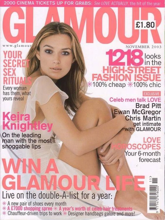 GLAMOUR UK magazine side cover  November 2003
