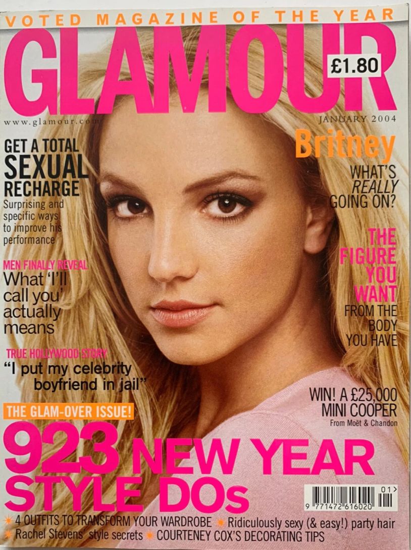 GLAMOUR UK magazine side cover  January 2004