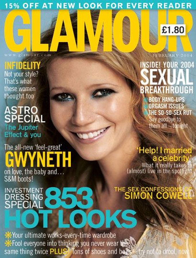 GLAMOUR UK magazine side cover  February 2004