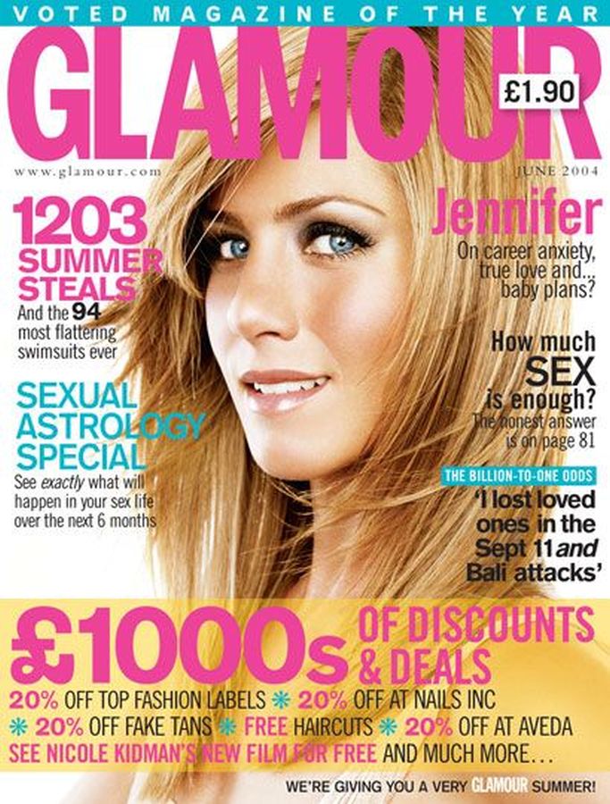 GLAMOUR UK magazine side cover  June 2004