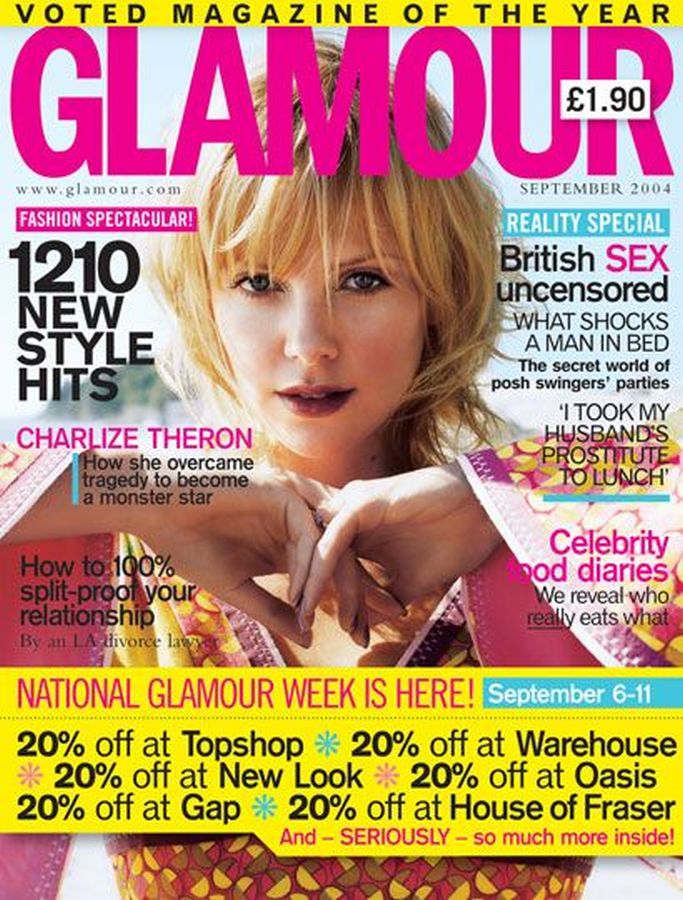 GLAMOUR UK magazine side cover  September 2004